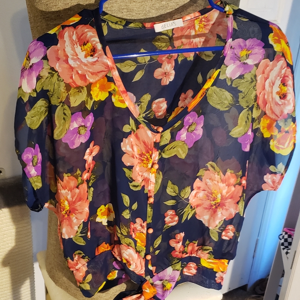 Delia's Floral Crop Camisol